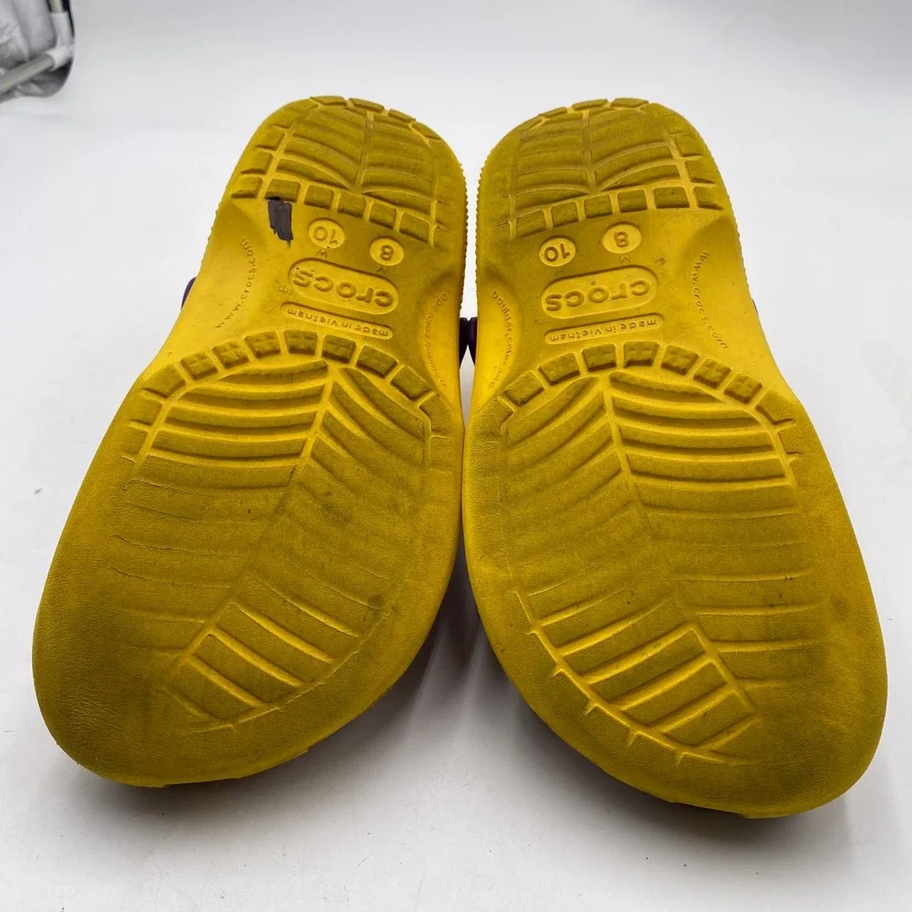 LSU Crocs Classic Clog Shoes Mens 8 Womens 10 Purple Yellow Tigers Fan Gear NCAA